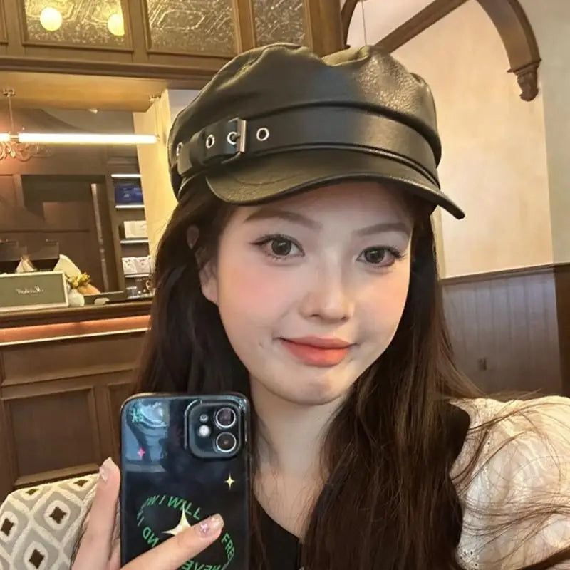 Vintage Leather Beret