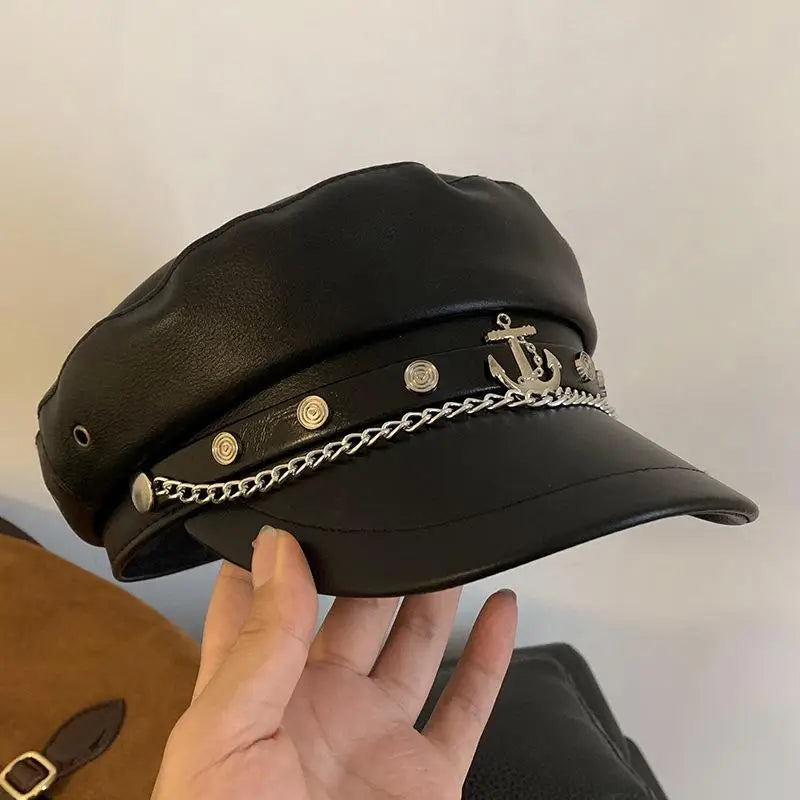 Vintage Leather Beret